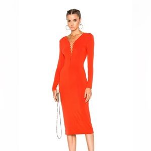 Alexander Wang size extra small Micro Modal Spandex Lace Up Long Sleeve Dress